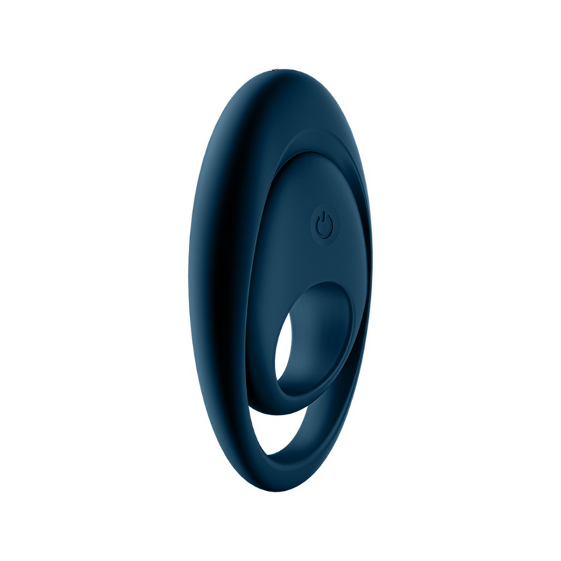 Glorious Duo Ring - Vibrating Cockring with Double Strap - Dark Blue