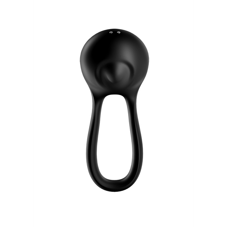 Majestic Duo - Double Strap Vibrating Cockring - Black