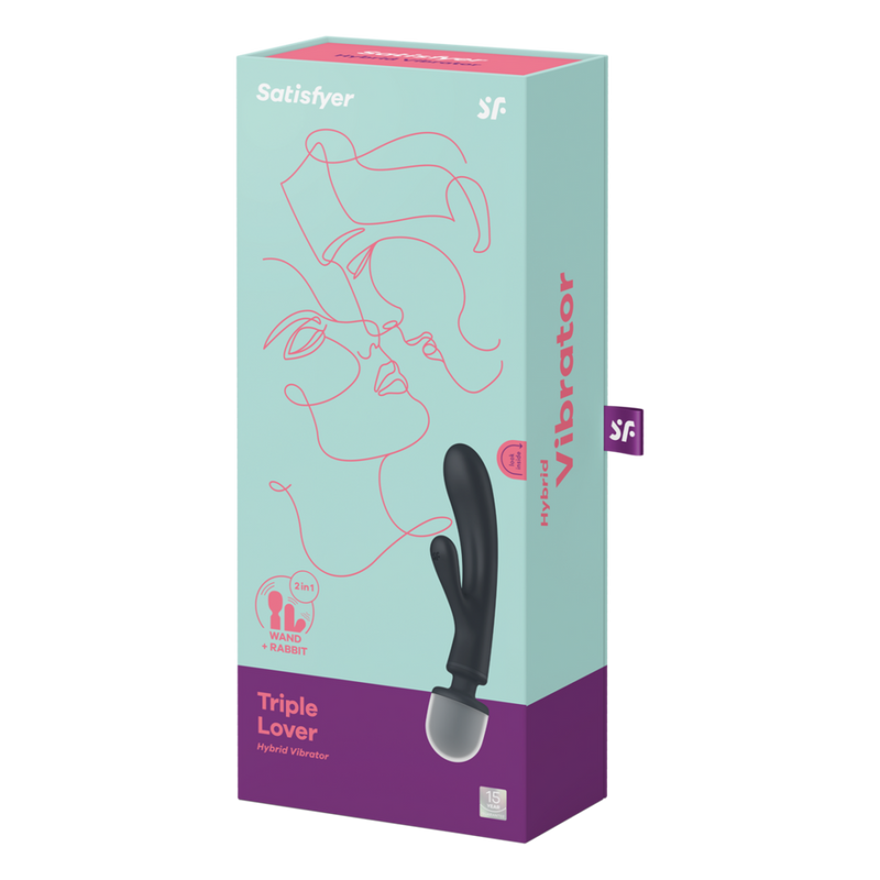 Triple Lover - Vibrateur Wand Hybride - Gris