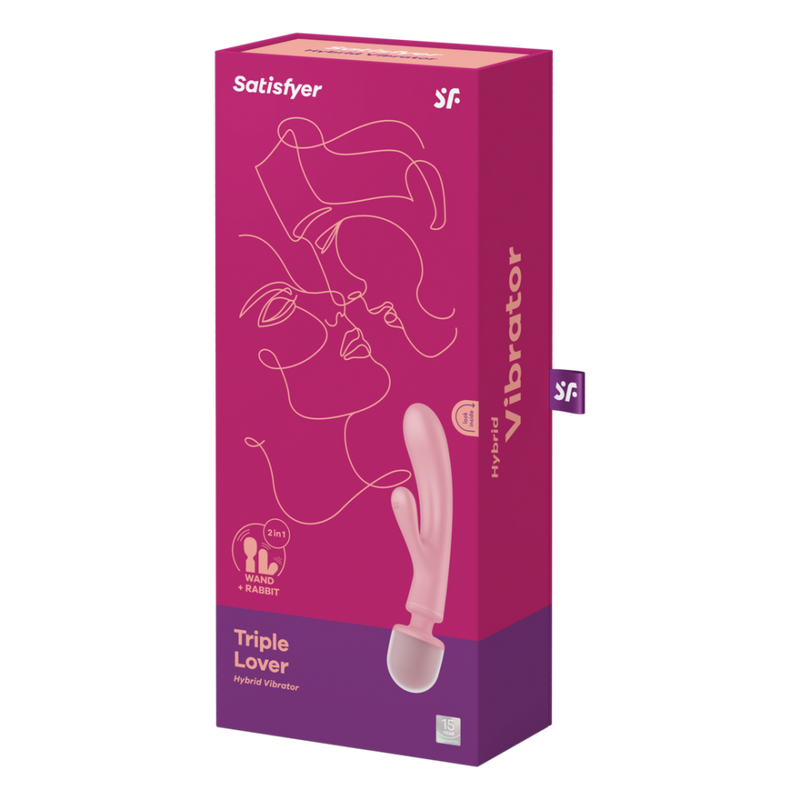 Triple Lover - Vibrateur Wand Hybride - Rose