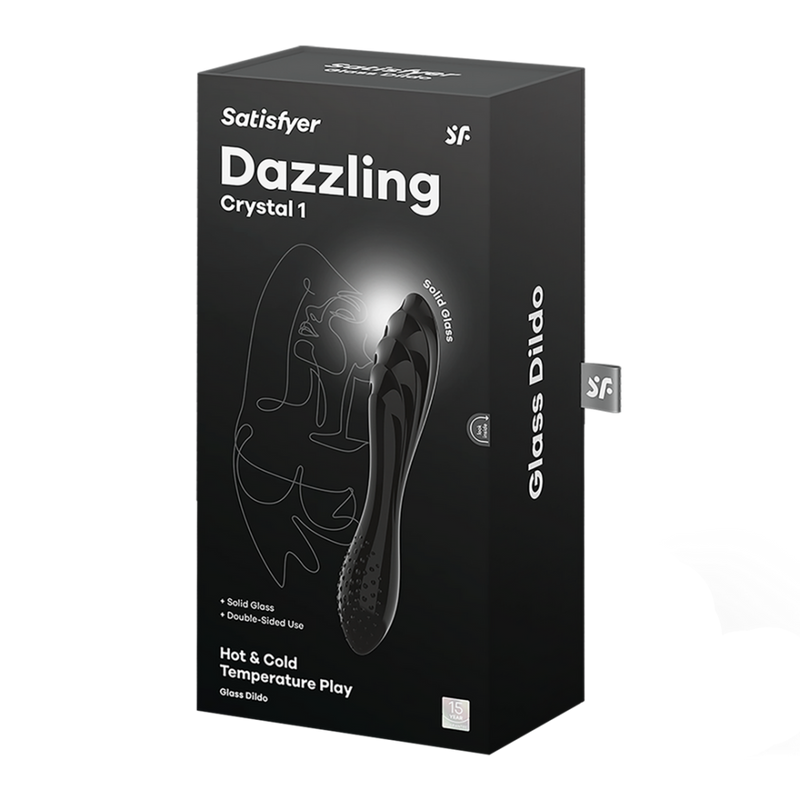 Dazzling Crystal 1 - Dildo en verre - Noir