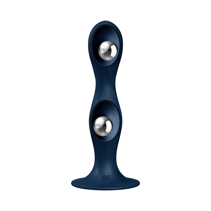 Double Ball-R - Dildo Ponderé - Bleu Foncé