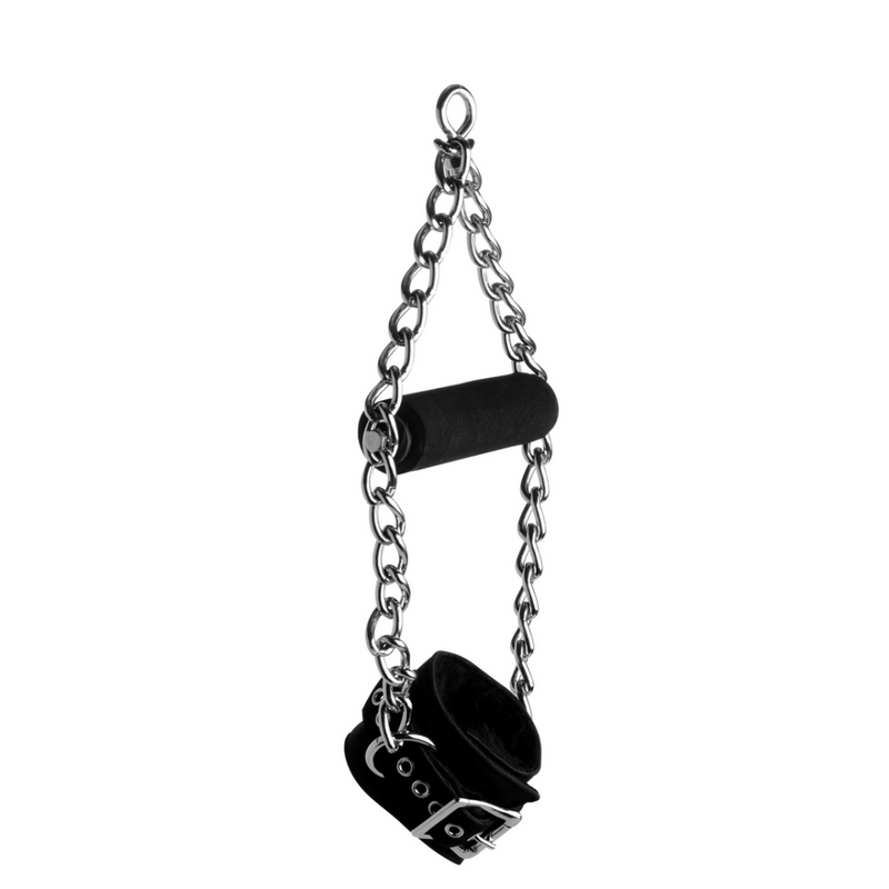 Fur Lined Nubuck Leather Suspension Cuffs with Grip