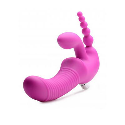 Regal Rider - Triple Vibrant Silicone Sans Sangle Strap-On