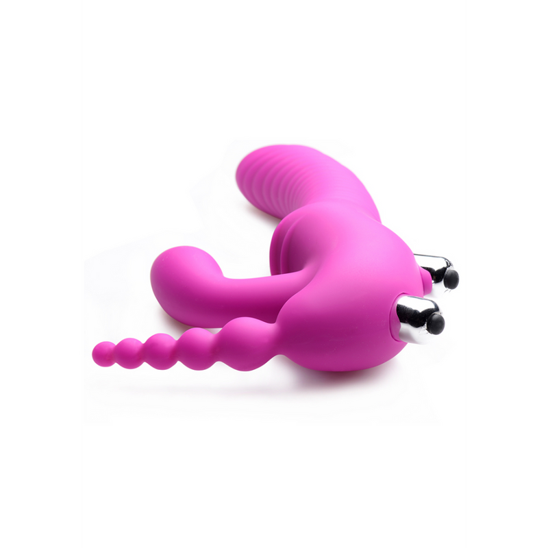 Regal Rider - Triple Vibrant Silicone Sans Sangle Strap-On