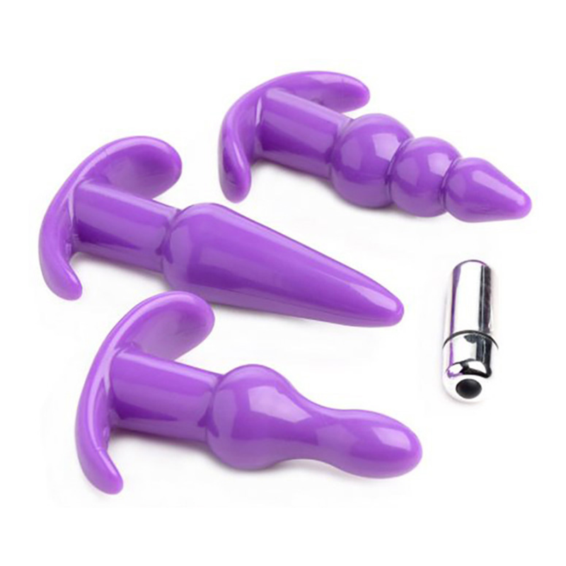 Ensemble de 4 pièces de plug anal vibrant