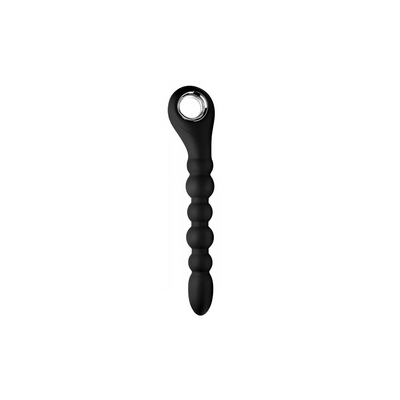 Sceptre Noir - Perles Anales Vibrantes en Silicone