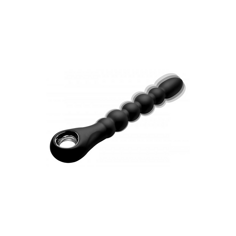 Sceptre Noir - Perles Anales Vibrantes en Silicone