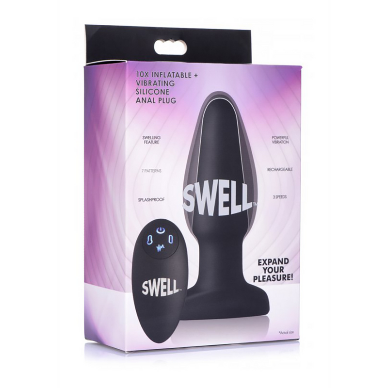 Plug anal en silicone vibrant et gonflable