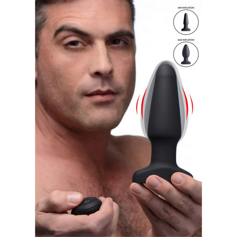 Plug anal en silicone vibrant et gonflable