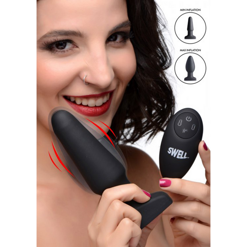 Plug anal en silicone vibrant et gonflable