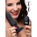 Plug anal en silicone vibrant courbé gonflable