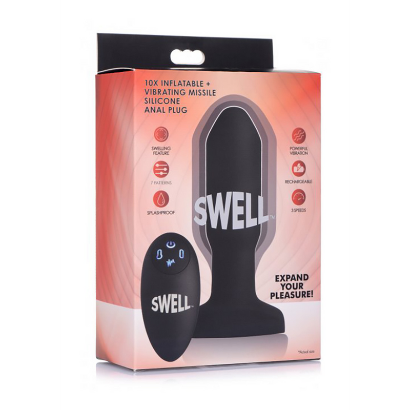 Plug anal en silicone vibrant et gonflable