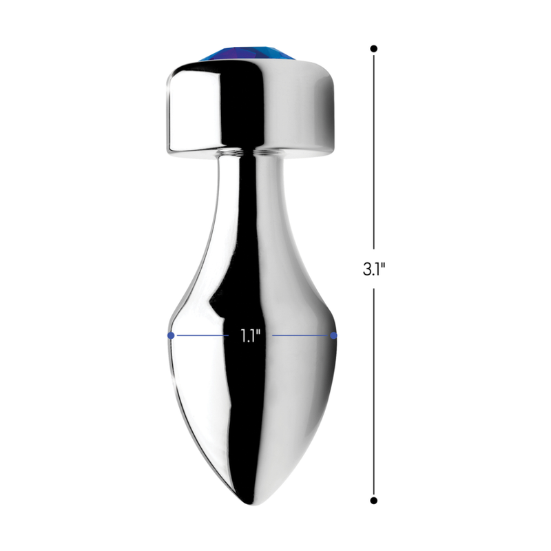 Pierre précieuse bleue - Plug en aluminium avec base lestée - Petit