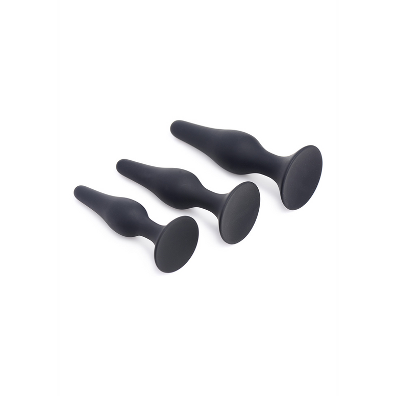 Triple Spire - Ensemble de Formateurs Anaux en Silicone Coniques - 3 Pièces - Noir