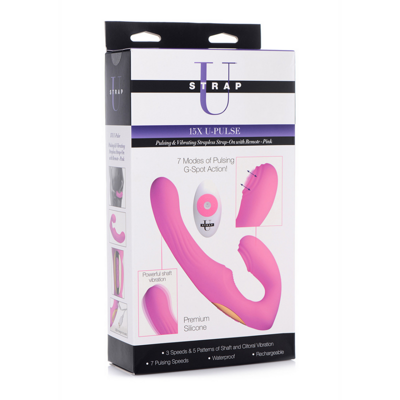 U-Pulse - Harnais sans sangle en silicone pulsant et vibrant