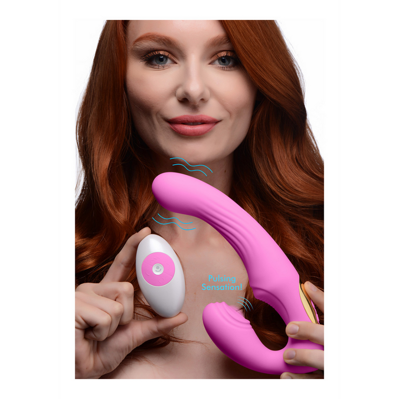 U-Pulse - Harnais sans sangle en silicone pulsant et vibrant