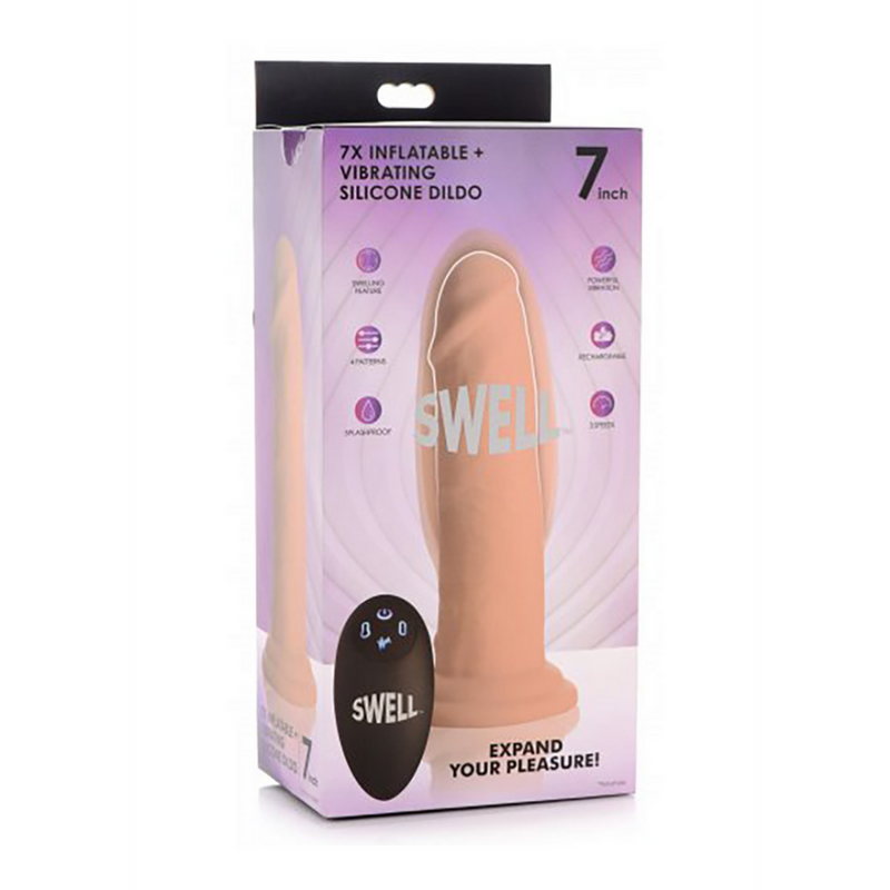 Swell - Dildo en silicone gonflable et vibrant - 7 / 18 cm