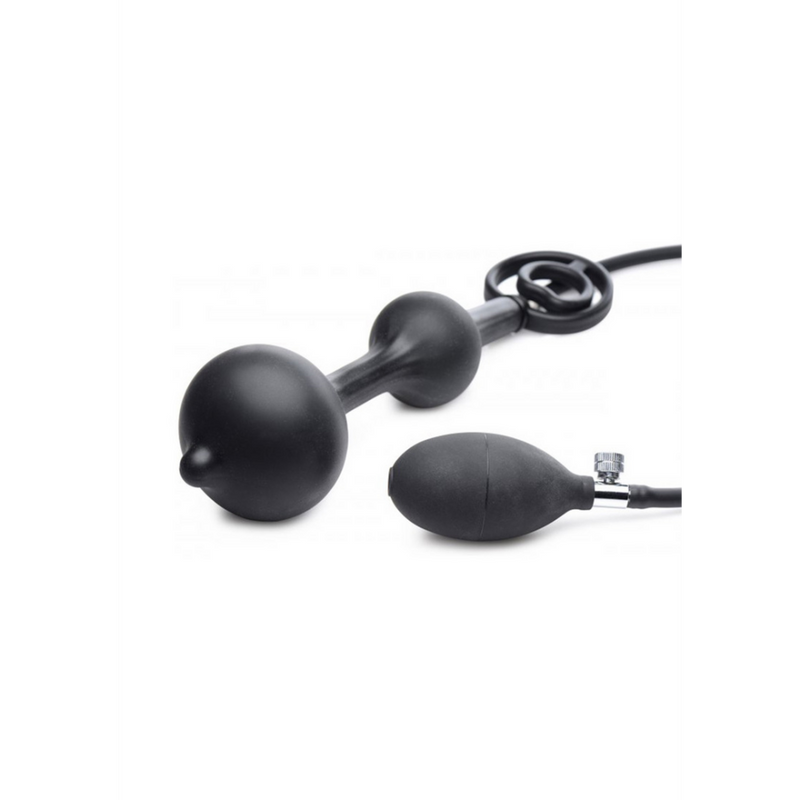 Plug anal en silicone gonflable + anneau pour pénis et testicules