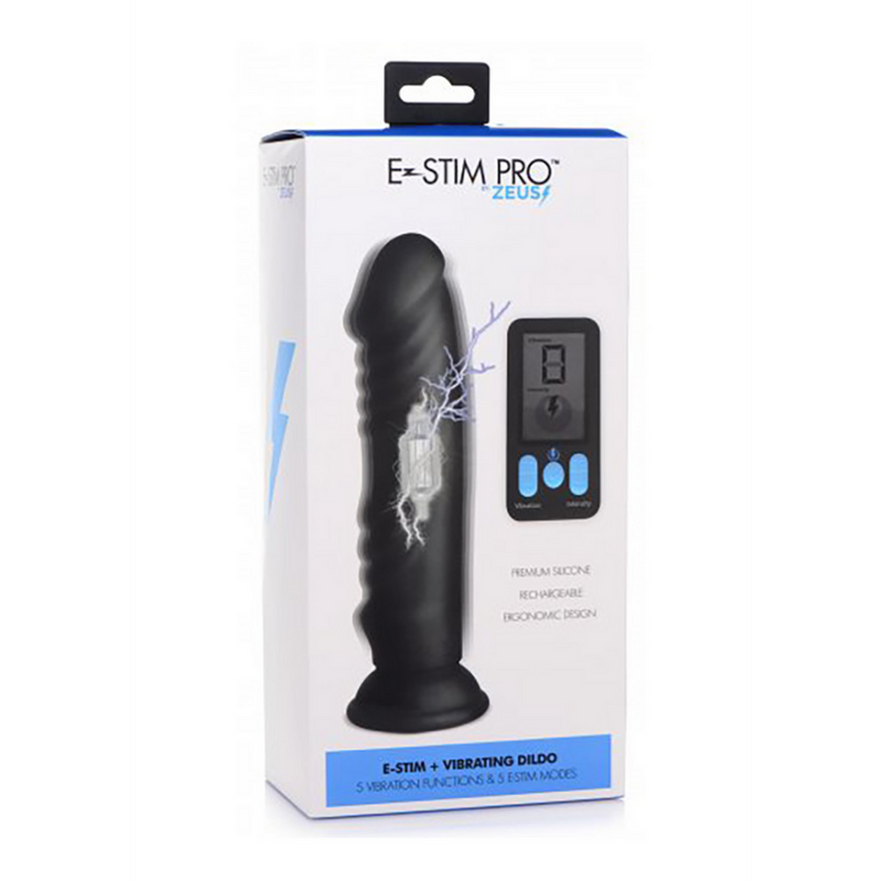 Dildo en silicone vibrant et E-Stim + Télécommande