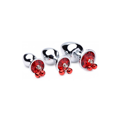 Set de plugs anal Red Gem avec clochettes