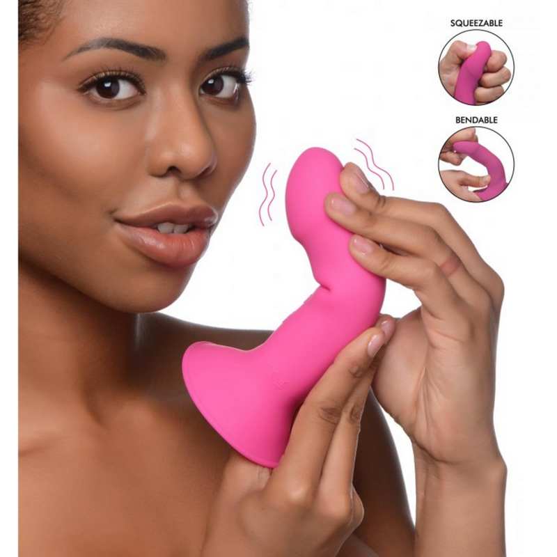 Dildo vibrant squeezable