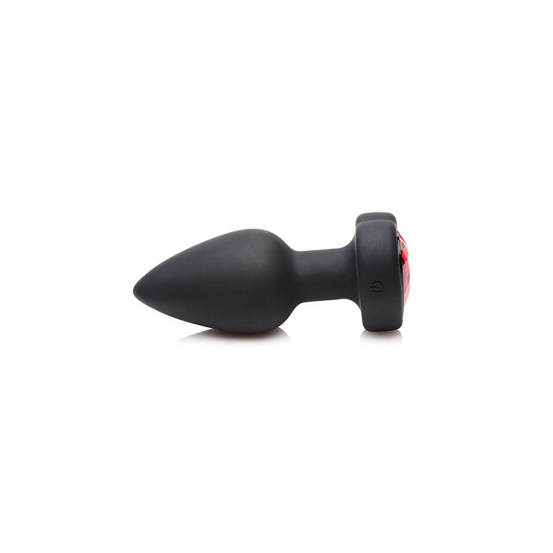 Silicone Vibrant Cœur Rouge - Plug Anal avec Télécommande - Petit