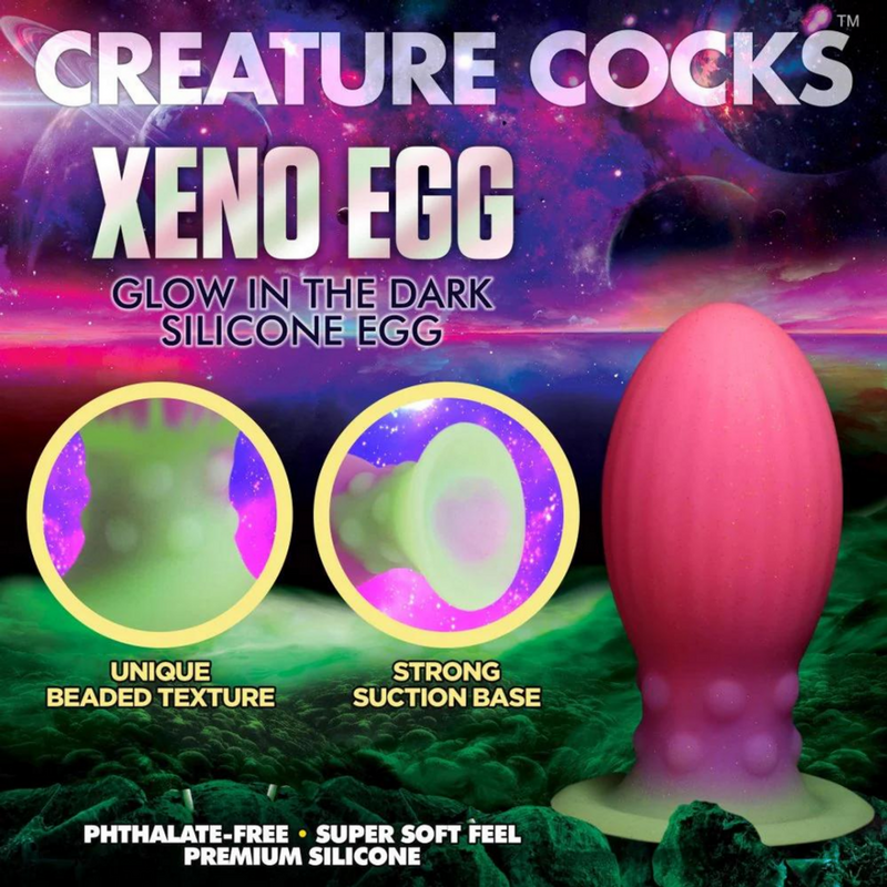 Xeno Egg - Brille dans le noir - Oeuf en silicone - Rose