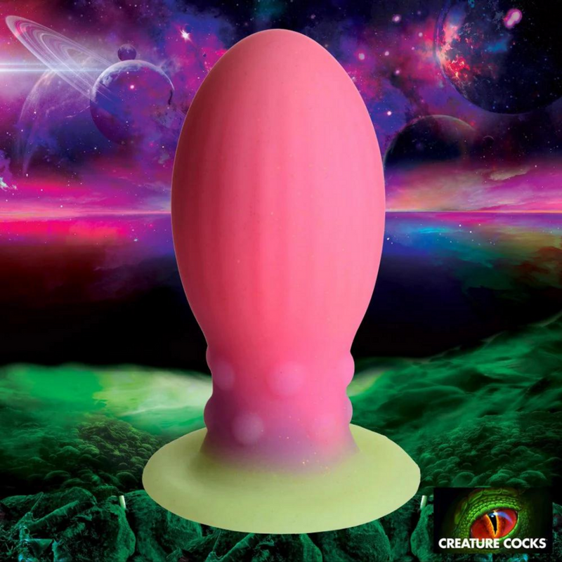 Xeno Egg - Brille dans l'obscurité - Œuf en silicone - XL - Rose