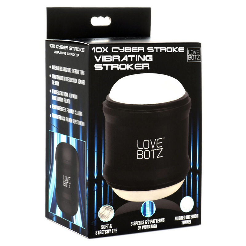 Cyber Stroke Vibrating Stroker - Noir