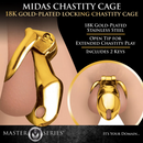 Cage de chasteté Midas Locking - Plaqué or 18 carats - Or