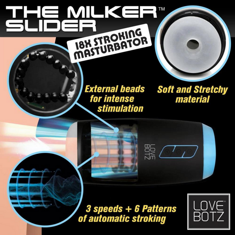 The Milker Slider Stroking Masturbator - Black