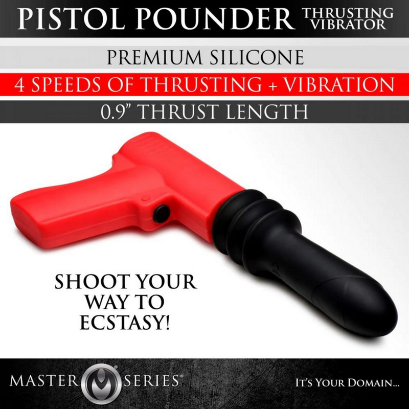 Vibromasseur Pistolet à Poussée - Rouge