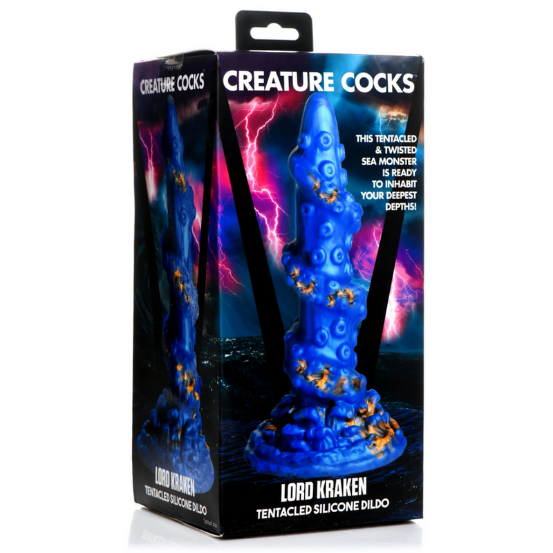 Dildo en silicone Kraken - Bleu