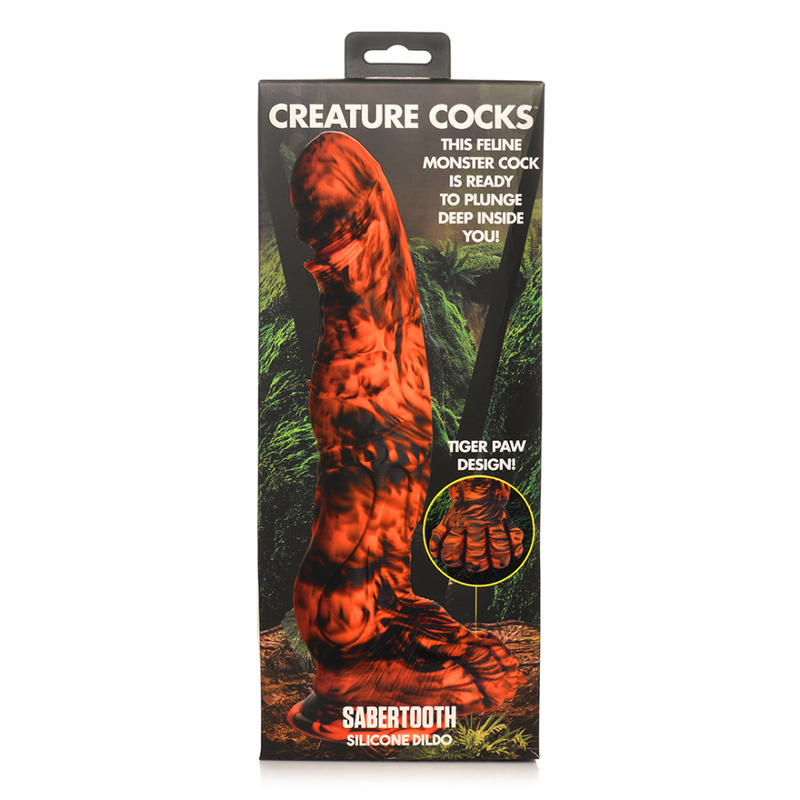 Sabretooth - Dildo en silicone - Orange/Noir