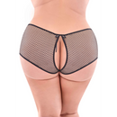 Shorty en résille à dos fendu - 2X - Noir