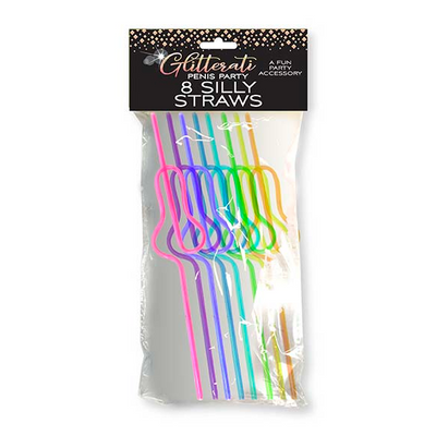 Glitterati - Pailles en forme de pénis rigolotes - 8 pièces