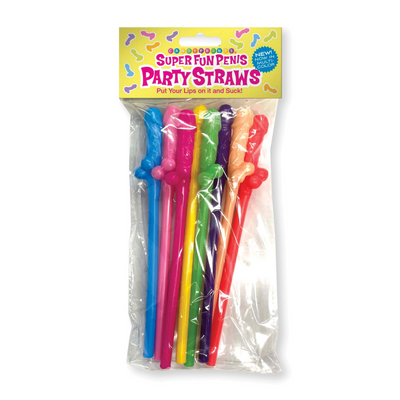 Super Fun Penis - Pailles Pénis Multicolores - 8 Pack