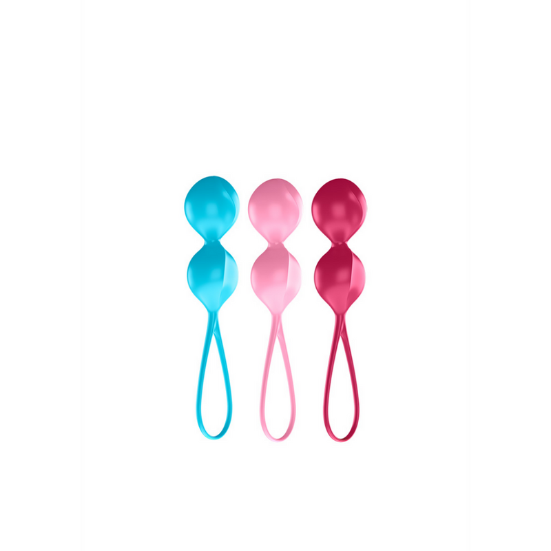 V Balls - Kegel Balls - 3 Pieces - Turquoise/Red/Pink