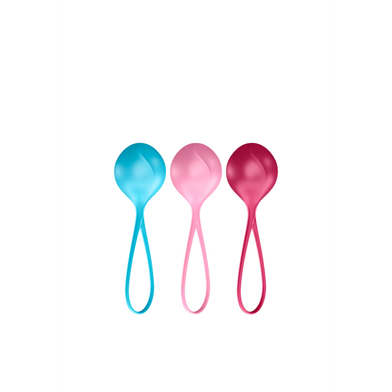 Strengthening Balls - Kegel Balls - 3 Pieces - Turquoise/Red/Pink