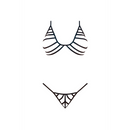 Ensemble Soutien-gorge et G-string avec Bretelles - S/M - Noir