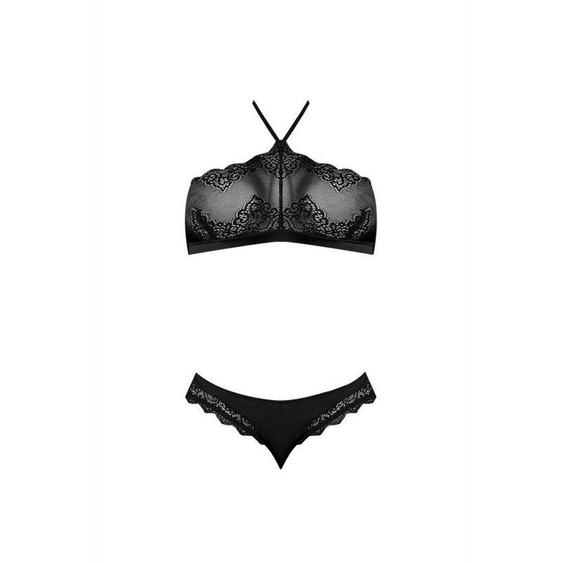 Ensemble Halter Bandeaux et Panty - 2X - Noir