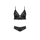 Soutien-gorge à armatures et ensemble de culotte - 2X - Noir