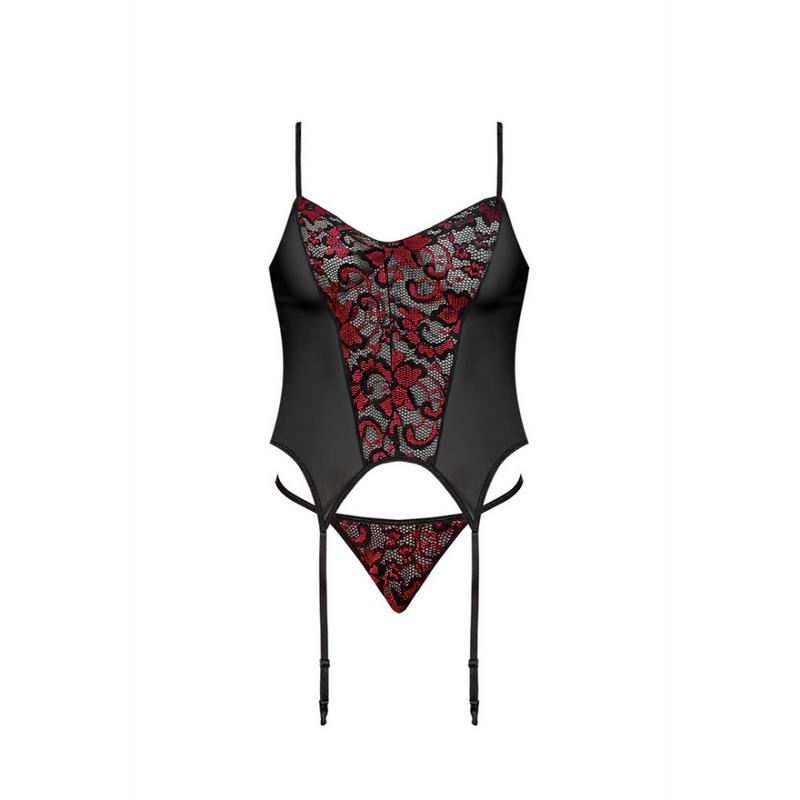 Ensemble Merry Widow et G-String - 2X - Noir