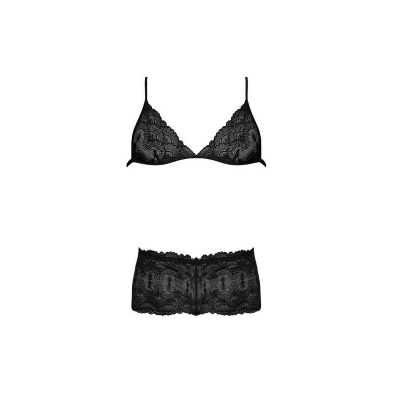 Ensemble Triangle Bra et Cheeky Brief - S/M - Noir