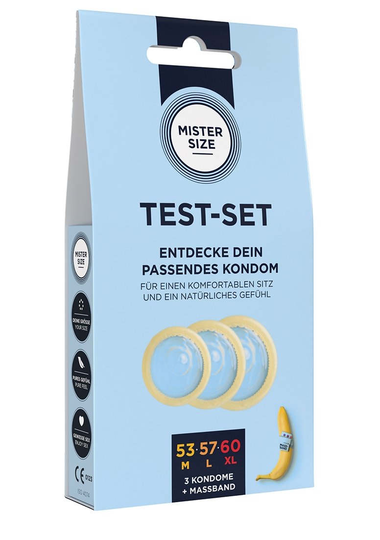 Pure Feel Test Set - Condoms 53, 57, 60 mm - 3 Pieces - DE