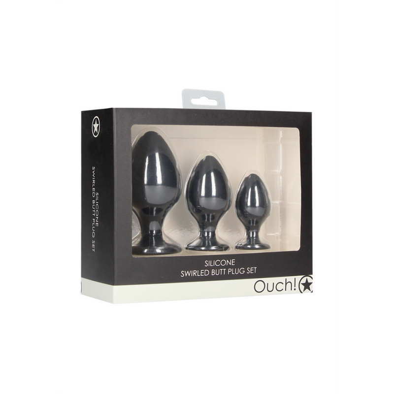 Ensemble de plugs anaux tourbillonnés - Noir