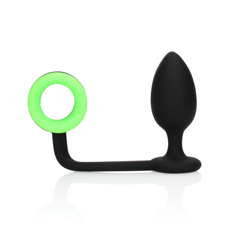 Plug anal avec cockring - Brille dans le noir