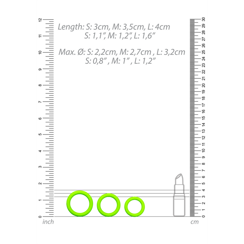 Ensemble de Cockrings - Brille dans le Noir - 3 Pièces