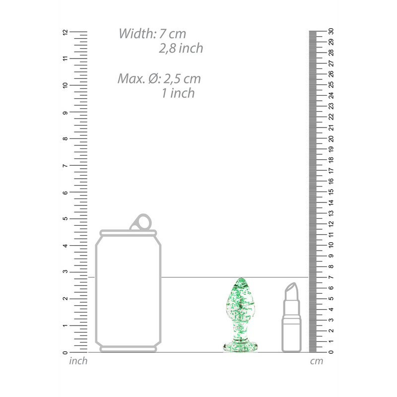 Plug anal en verre - Brille dans le noir - Petit